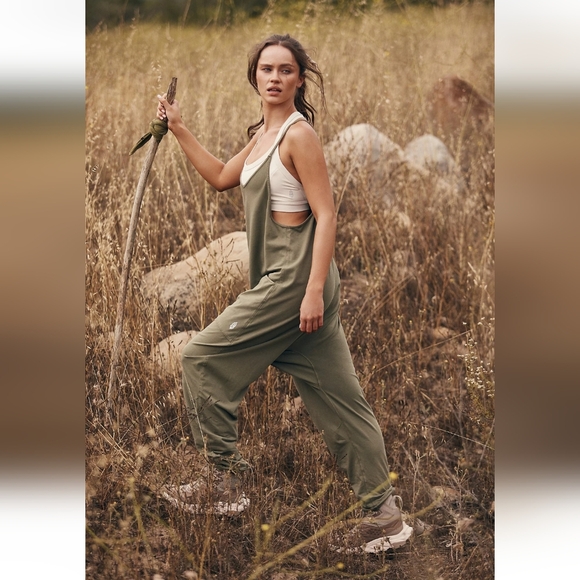 Free People Movement Women's L Hot Shot Onsie With drop crotch, Sea Grass - Picture 3 of 11